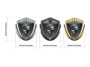 Porsche Abovedado Emblema Insignia Estilo Pro Acero Inoxidable